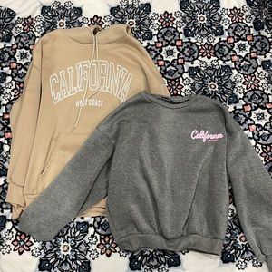 1 hoodie and 1 sweatshirt (never worn)